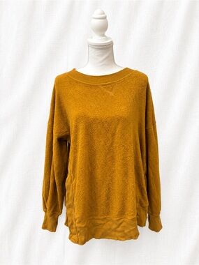 aerie Mustard Gold Cozy Pullover Sweatshirt